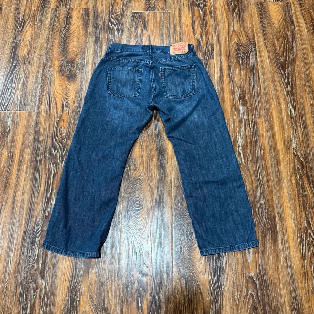 Levi's Size 8 Husky Slim Straight Jeans Kids Blue Dark Wash 514 Denim W28 L23